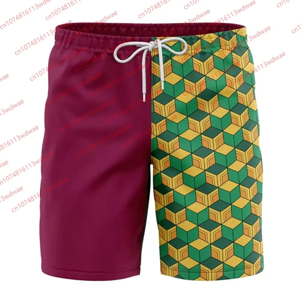 Ghost Slayer Blade Shorts Uomo Demon Slayer Ispirato Boardshorts Summer Beach Trunks Costume da bagno cosplay giapponese Kid Short KIt
