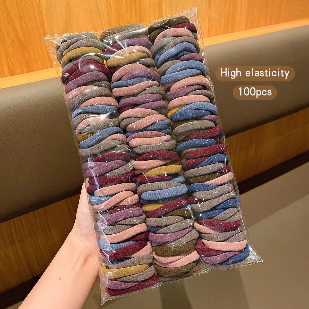 100 seamless korean style hair accessories, high elasticity and durable with elastics suitable for everyday use