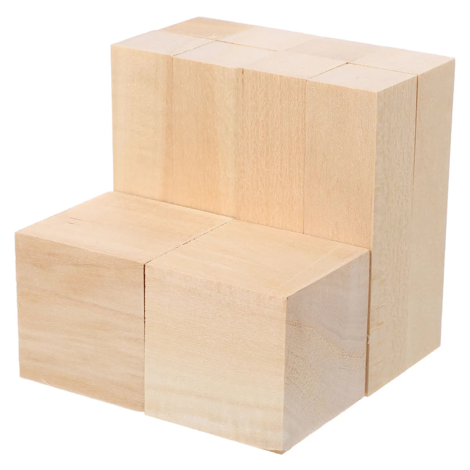 10Pcs Basswood Carving Blocks Natural Unique Grain Stable Workability Ideal for Intricate Designs Wood Carving Blocks Cubes