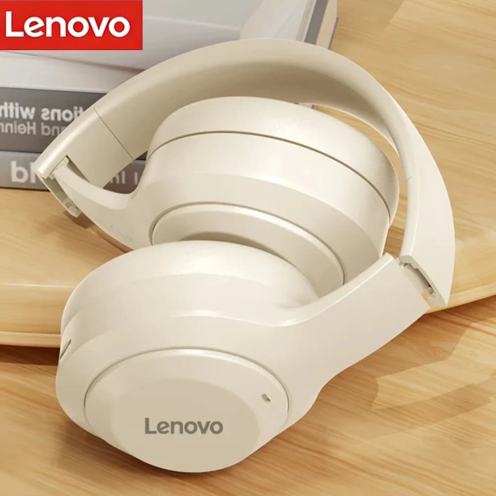 Cuffie Bluetooth Lenovo Over-Ear Pieghevoli, Wireless per Computer, con Cancellazione del Rumore, Stereo HIFI, per Gaming