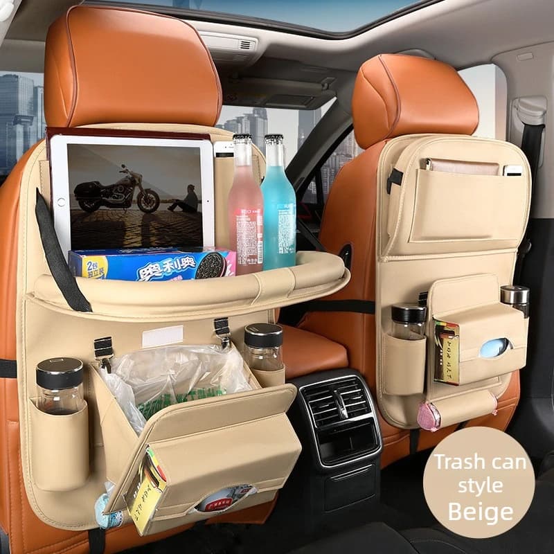 Borsa portaoggetti per schienale per seggiolino auto in pelle da 1 pezzo Borsa portaoggetti per tavolino da pranzo montata su auto Borsa portaoggetti per fazzoletti posteriori Borsa per schienale per sedile