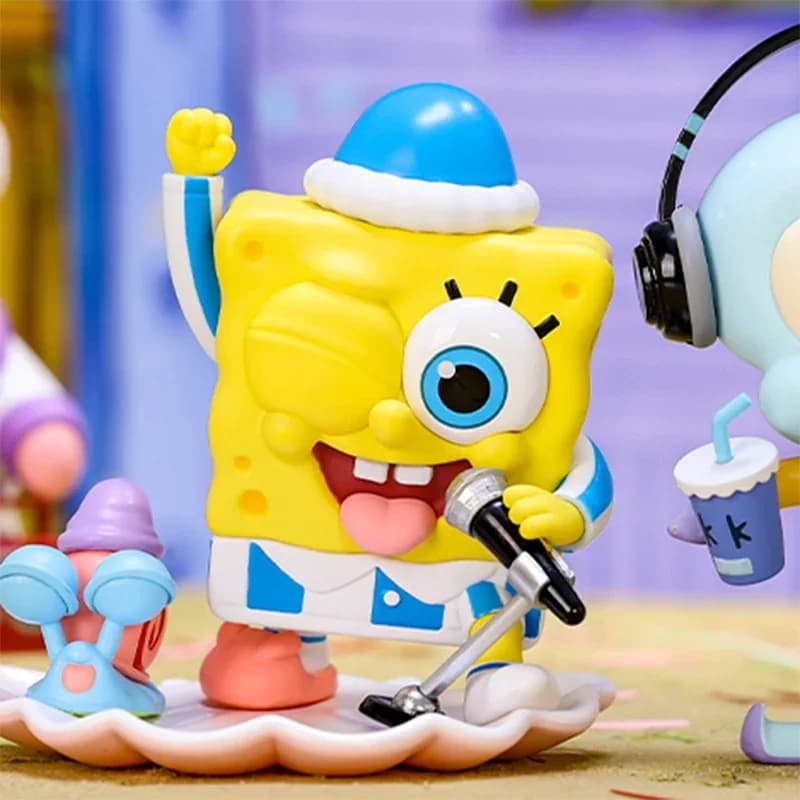 POP MART SpongeBob Pigiama Serie Party Scatola cieca Scatola misteriosa Ornamenti Kawaii Figurine Decorazioni per la casa Modello da tavolo Bambola Regalo per ragazze