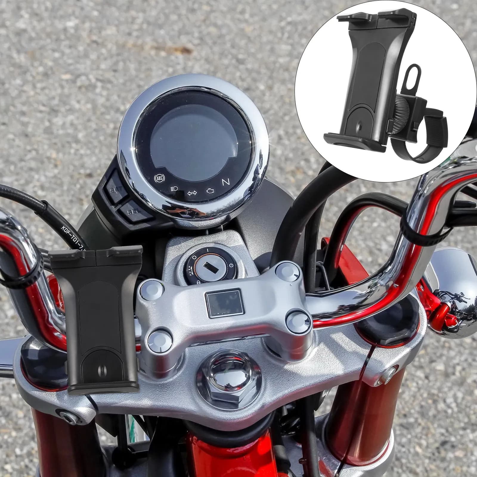 Supporto per Telefono Completamente Rotante per Bicicletta, Scooter, Sedia a Rotelle, Cyclette, Passeggino, Tapis Roulant, Ellittica, con Morsetto per Manubrio