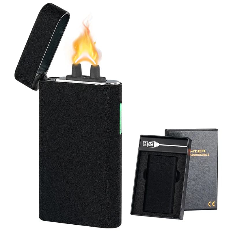 High-power windproof electric lighter, stylish metal arc lighter with Type-C charging, cigarette accessory, Christmas gift New