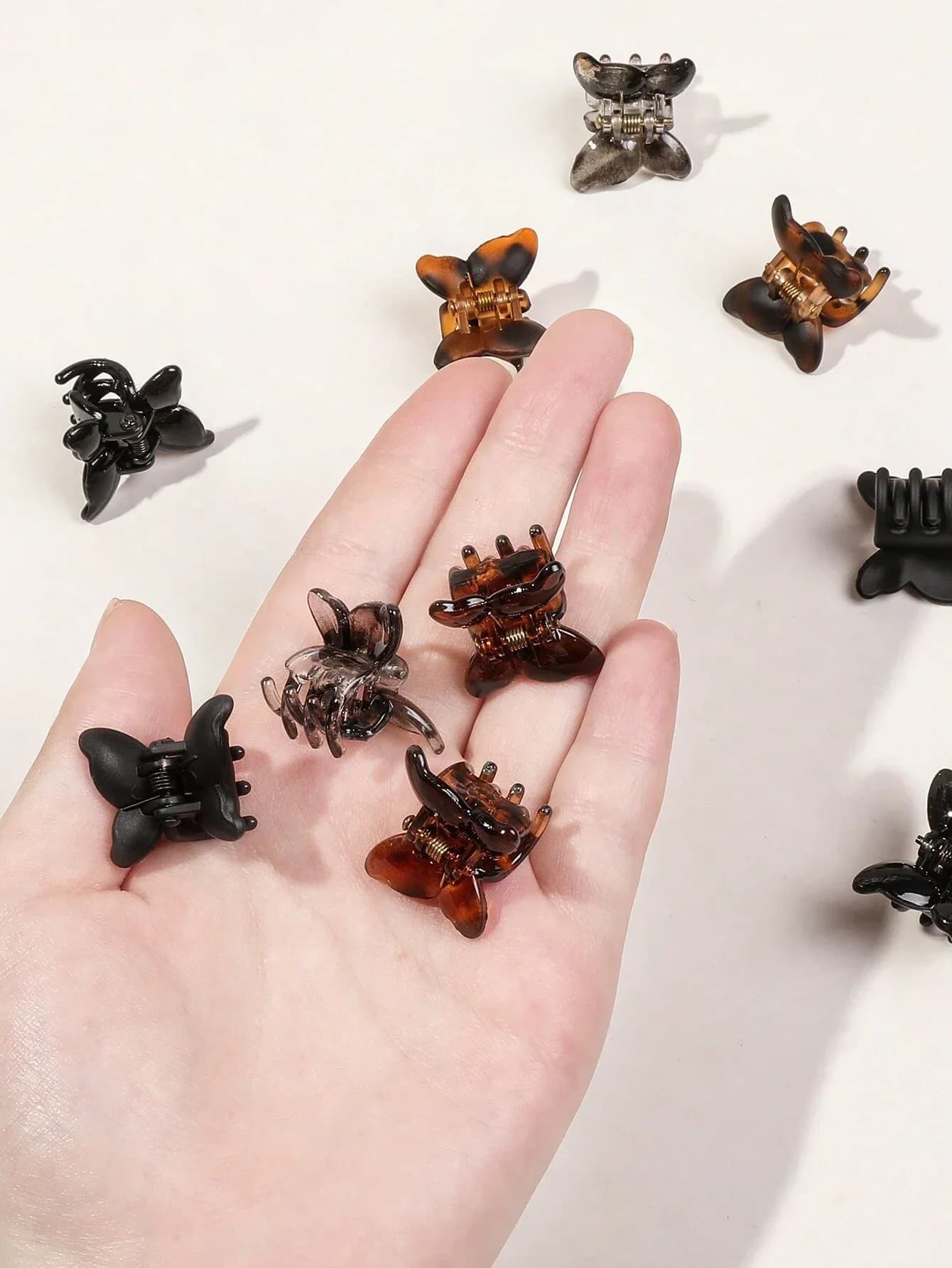 10 mini fermagli per capelli a forma di farfalla per donna, fermagli a becco d'anatra, accessori per capelli
