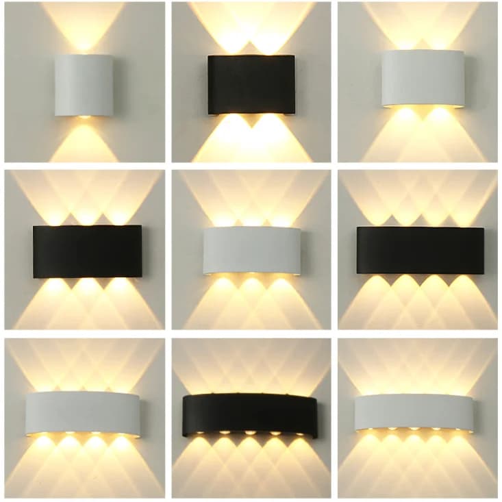 Lampada da parete a LED su e giù Lampada da parete per interni in alluminio impermeabile IP65 per camera da letto Soggiorno Corridoio Illuminazione per interni ed esterni