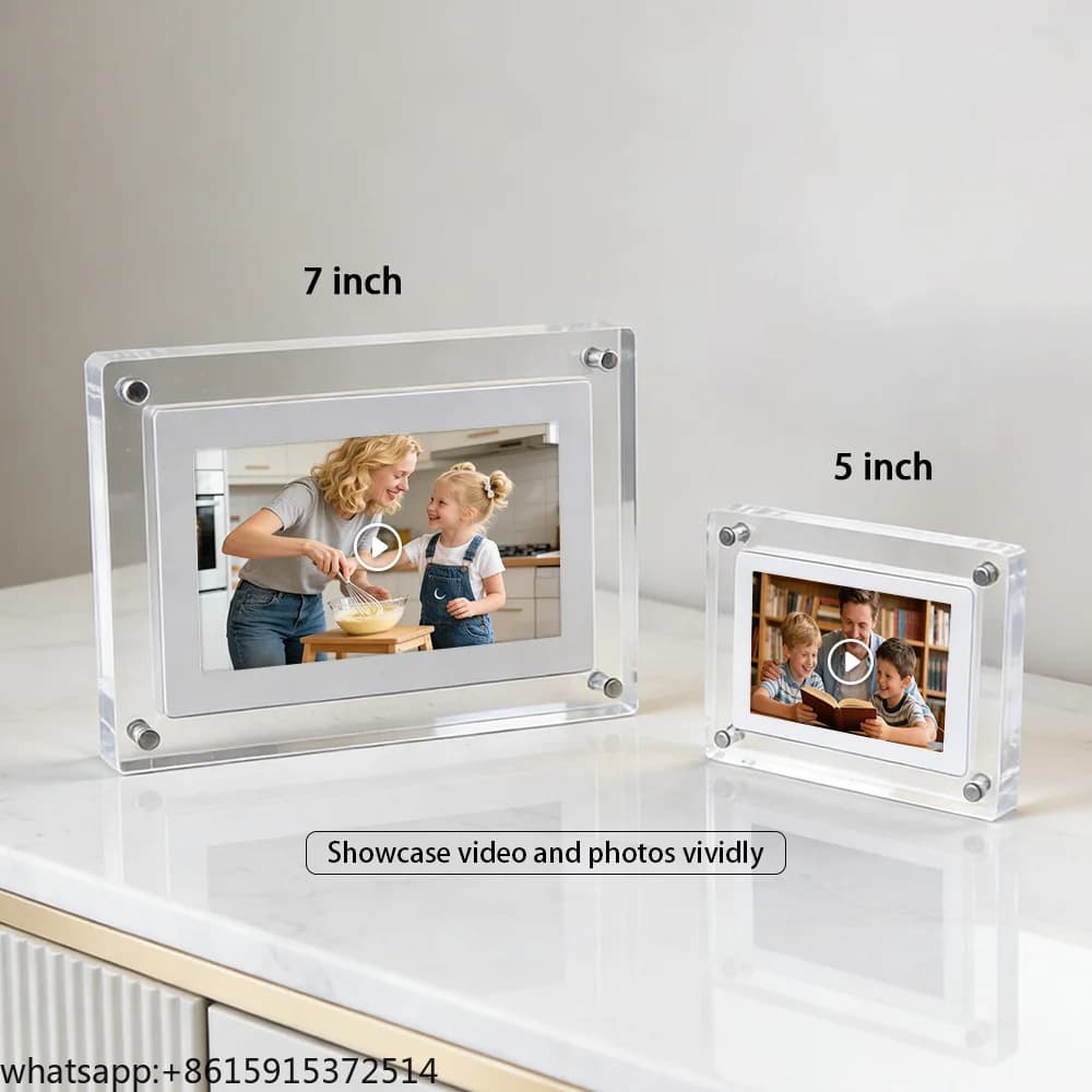 TCDSTAR NUOVA Cornice Digitale con Schermo IPS da 5/7/10 Pollici, 4GB di Memoria, Display LCD TFT IPS, Cornice Fotografica Digitale con Video