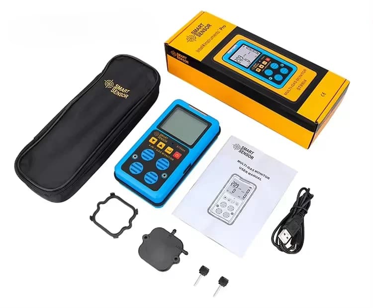 # Hot Multi Gas Rilevatore di Ossigeno O2 Idrogeno Solfuro H2S Monossido di Carbonio CO Gas Combustibile LEL Misuratore di Gas Per ST8904