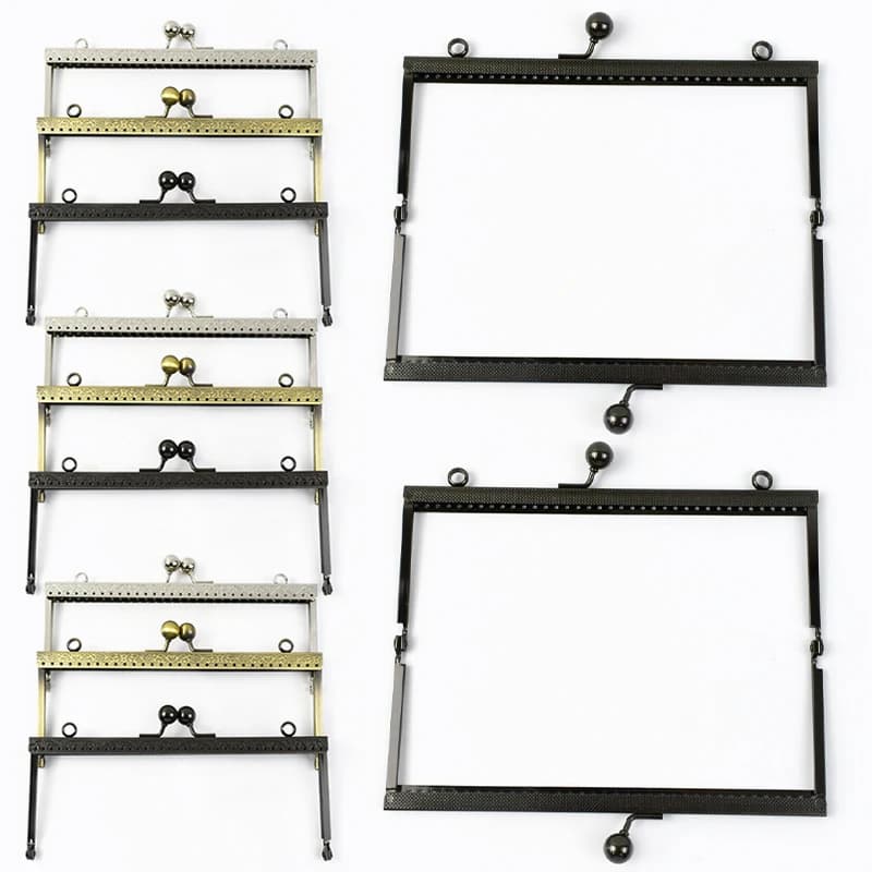 1/2/3 pezzi 19 centimetri borse in metallo manico in rilievo borsa telaio portafoglio bacio chiusura borse maniglie kit fai da te staffe per cucire accessori borsa