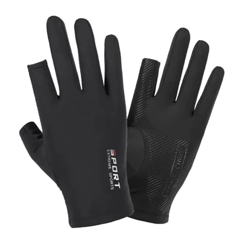 1 pair of Ice Silk Halffinger cycling gloves for men and women, outdoor sports, fitness, driving, fishing, high elasticity, comfortable