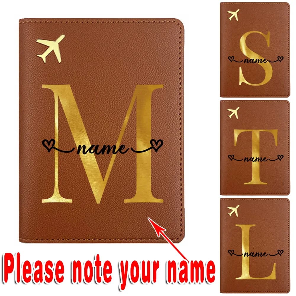 Nome personalizzato Custodia per passaporto in PU Custodia per passaporto Porta carte di nome aziendale bancarie Custodia per organizer Borsa Blocco RFID personalizzato