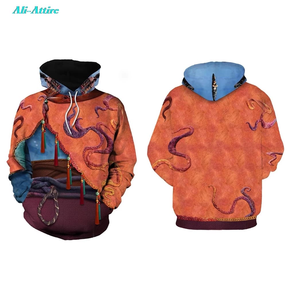 Costume di Carnevale Halloween 2025 Avatar Fire Ash Cosplay Peylak con Cappuccio e Cerniera, Abito per Feste in Maschera