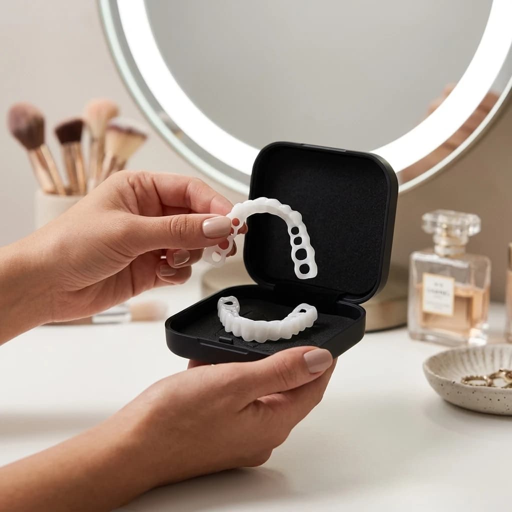 Faccette Dentali Rimovibili Comfort per Denti Temporanei, Copertura Istantanea per Denti Luminosi, Bellezza del Sorriso, Apparecchio Dentale per Uso Quotidiano CK848
