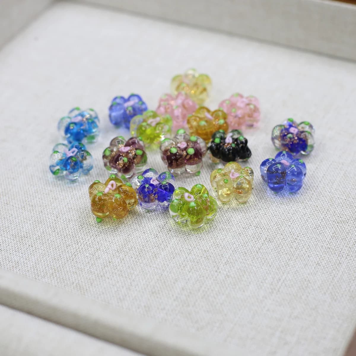 10 pezzi di perle di vetro di murano fatte a mano perline sfuse a forma di fiore per la creazione di gioielli braccialetti fai da te accessori forniture artigianali