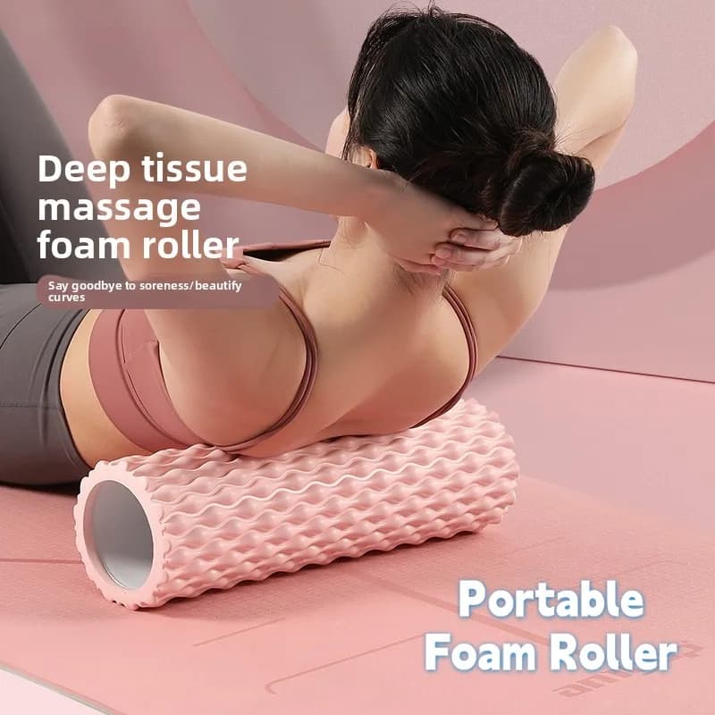 33x10cm Hollow EVA Foam Roller Water‑drop Texture Yoga Column Muscle Massage Roller Deep Tissue Release Fitness Pilates Tool