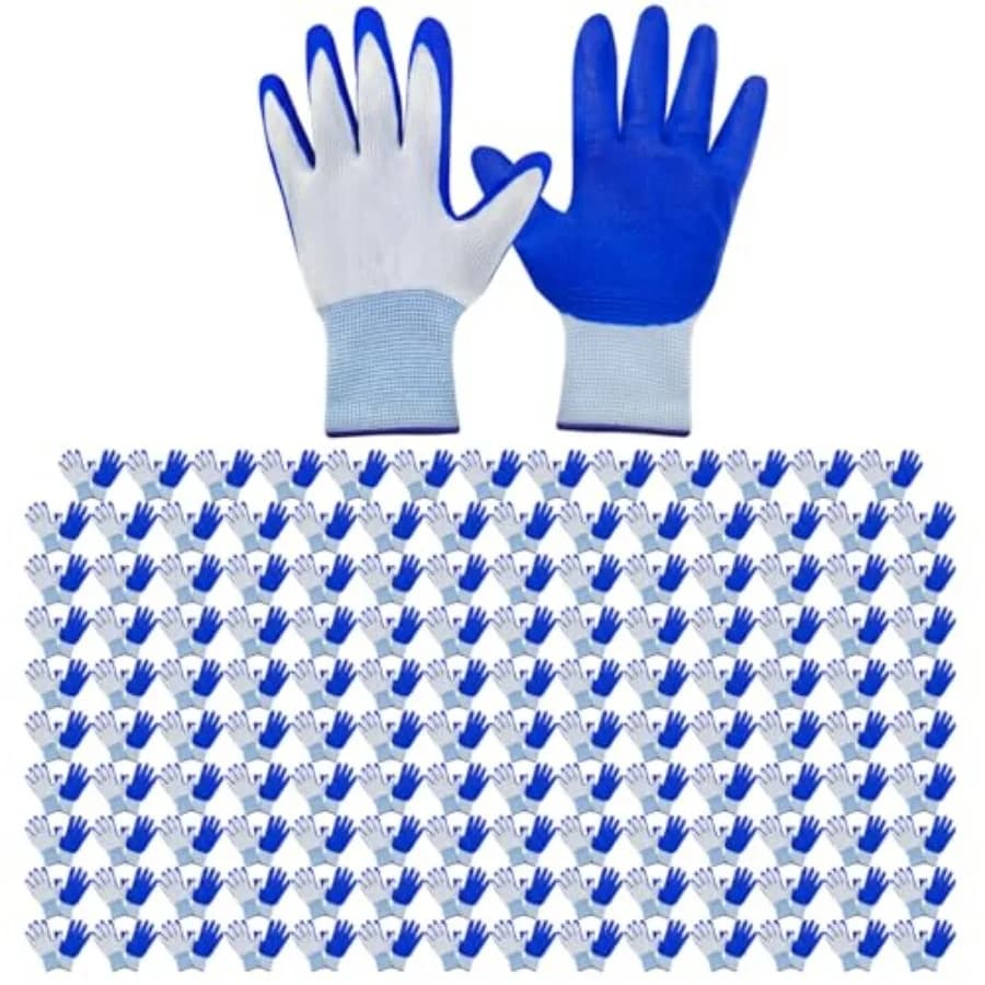 WHEATHUSK 144 Paia di Guanti da Giardinaggio per Uomo e Donna, Guanti da Lavoro Traspiranti Rivestiti in Gomma per Edilizia, 9,1 Pollici