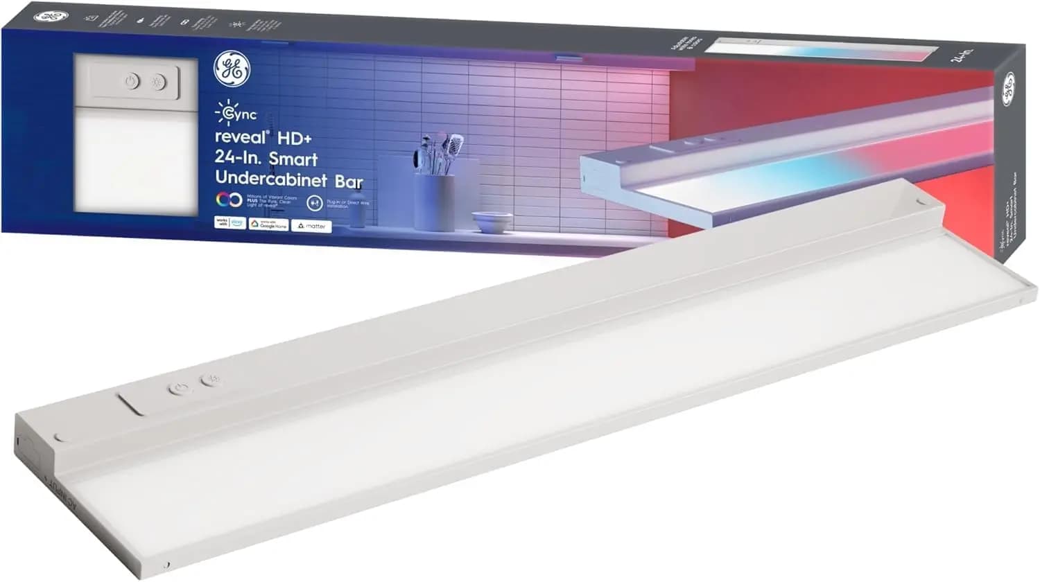 Luce LED Intelligente Sottopensile 24 Pollici, Cambio Colore 2000K-7000K, Wi-Fi Compatibile con Alexa e Google Home, Plug-in o Cablata