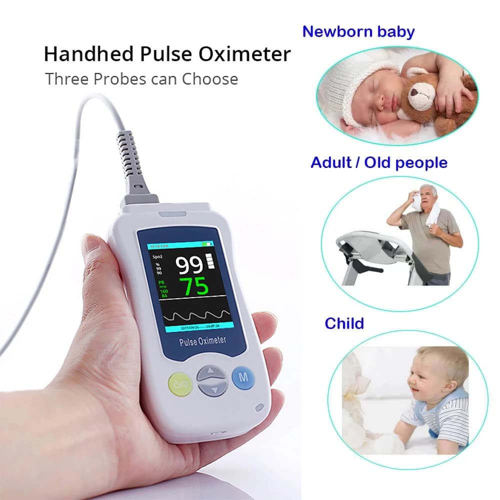 Medical Portable Pulse Oxymeter for Adults, Newborns, Children, Mini OLED by finger, Model A3