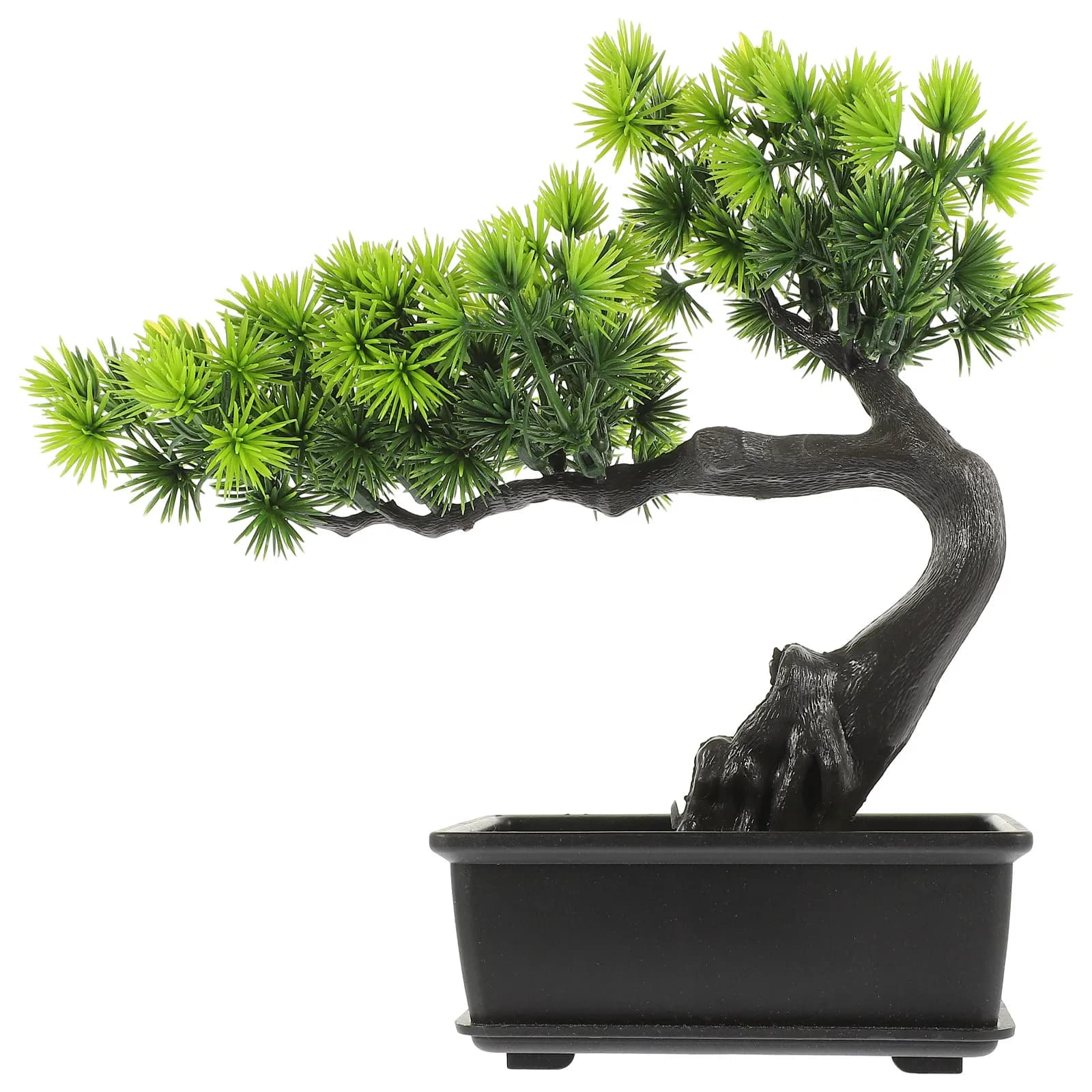 Fake Pine Bonsai Plant Artificial Potted Ornament for Desk Table Shelf Bathroom Home Decor Natural Green Decor Low Maintenance