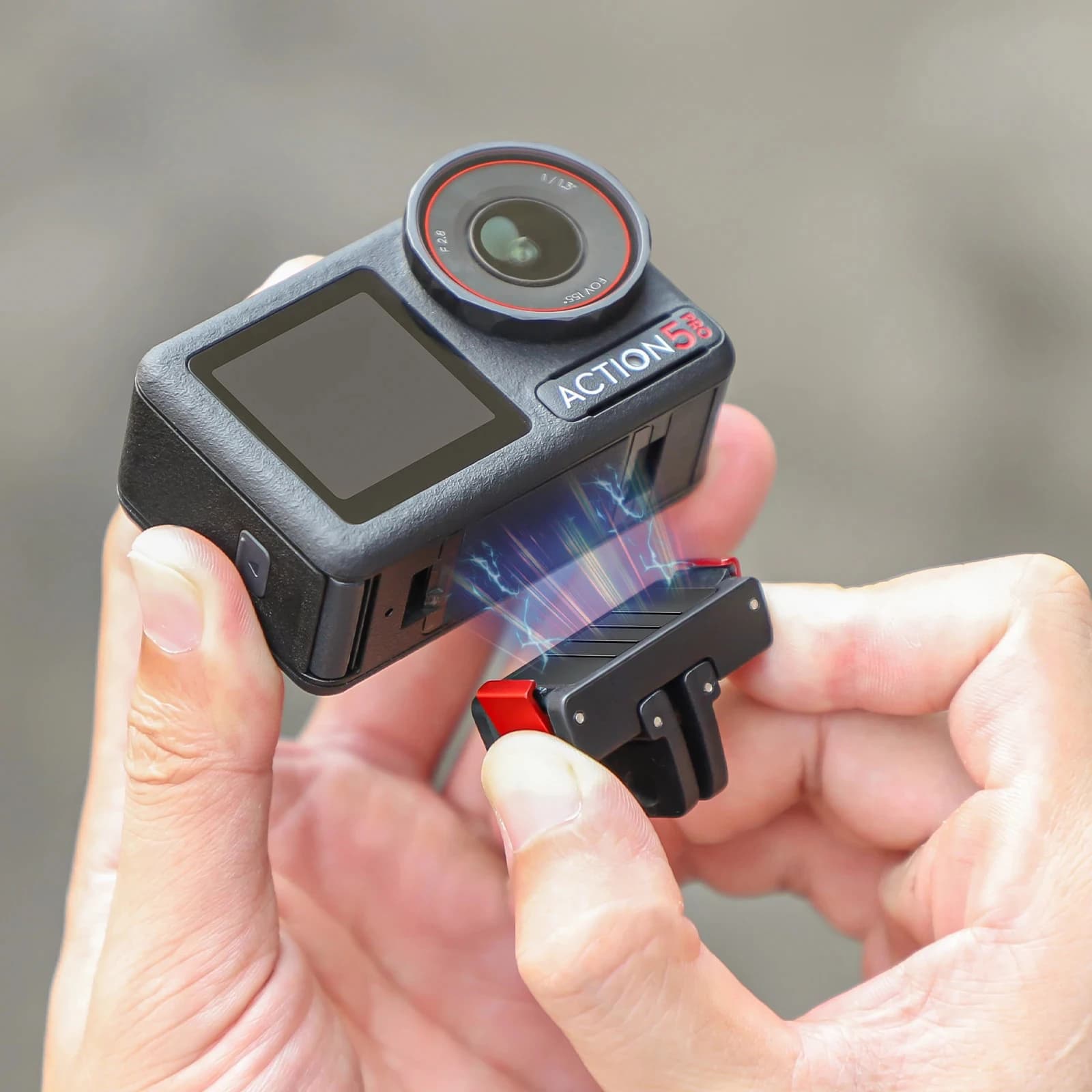 Base Magnetica Pieghevole a 2 Artigli con Sgancio Rapido Compatibile con DJI Action3/4/5Pro/6 Osmo Accessorio per Montaggio Fotocamera Sportiva