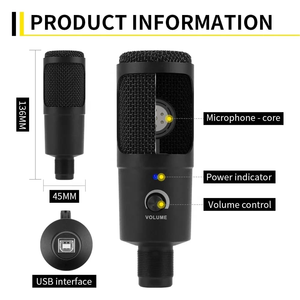 Dieci articoli TLF Xtuga K30 Professionale Wired Studio di registrazione Karaoke Canto Treppiede Supporto Desktop Trasmissione in diretta USB Gaming Mic C