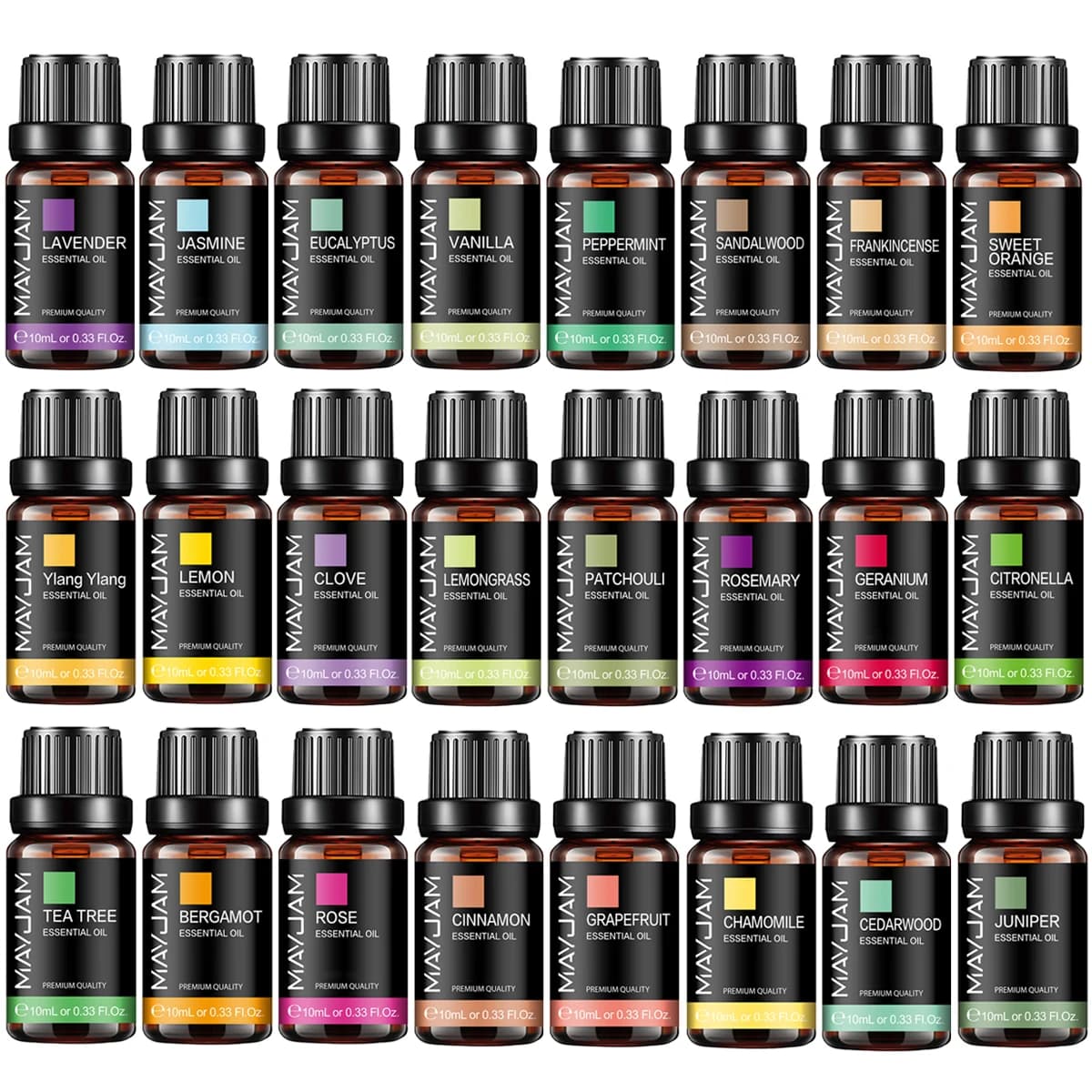 MAYJAM 10ML Essential Oil Lavender Jasmine Eucalyptus Vanilla Sandalwood Bergamot Rosemary Citronella Cinnamon Oil Fragrance