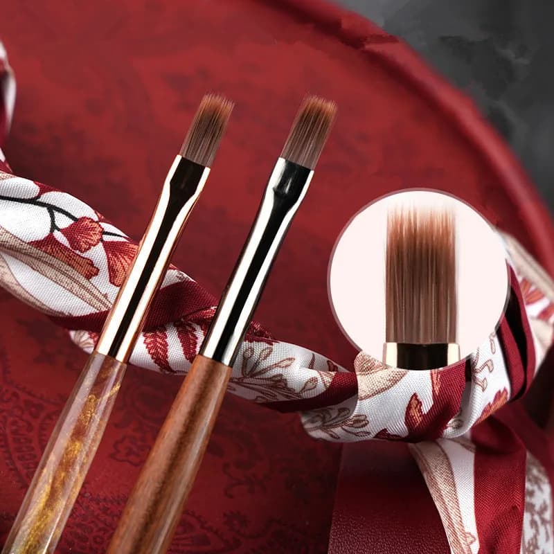 1/2 Pezzi Pennello per Unghie Ombre, Penna per Nail Art, Pennello per Gel UV, Penna per Disegno Unghie Acrilico con Colore Sfumato