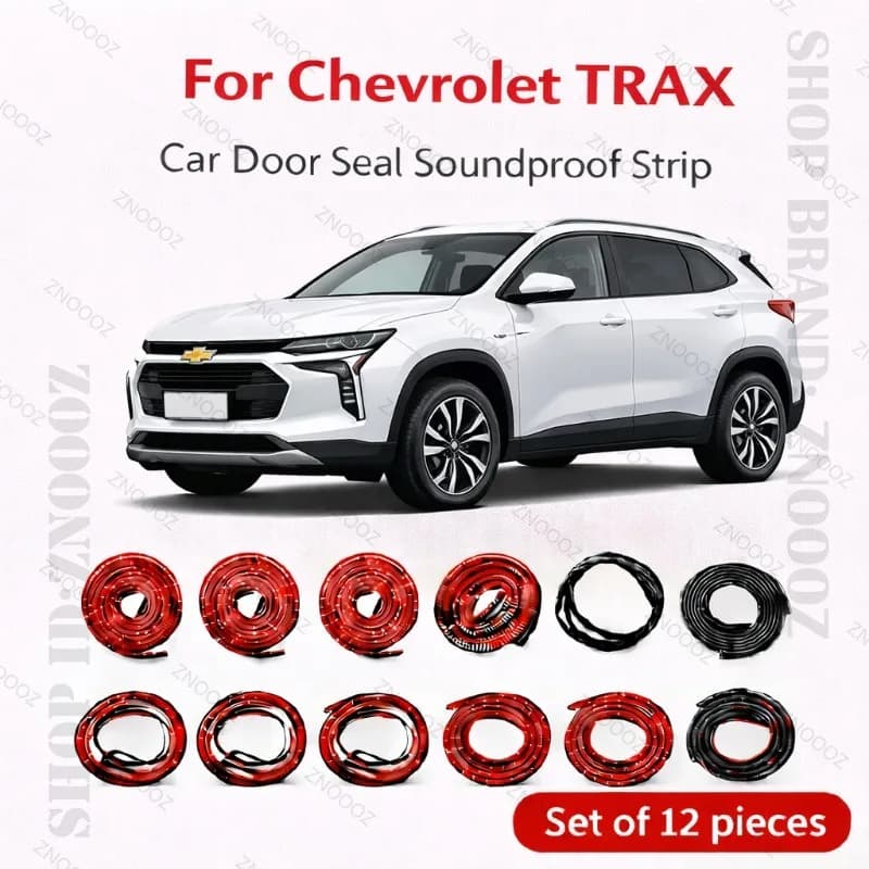 Set di 12 Guarnizioni per Portiere Auto Chevrolet TRAX, Striscia in Gomma a Doppio Strato Insonorizzante, Antipolvere e Impermeabile