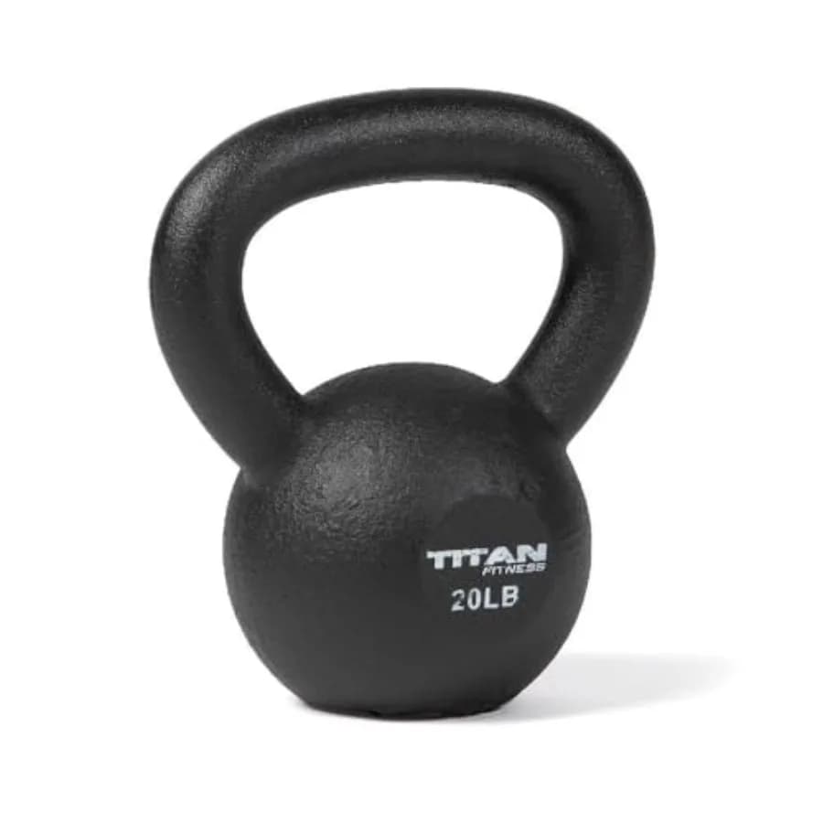Kettlebell in Ghisa da 20 LB, Pezzo Unico con Indicatori in LB per Allenamento Completo del Corpo, Finitura Nera Resistente
