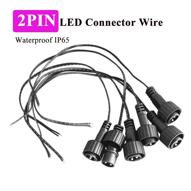 Connettore LED a 2 Pin per Esterni con Cavo da 25cm per Luci Solari a Stringa 1A 0.25 mm² IP65, Cavo di Prolunga a 2 Pin per Pannello Solare
