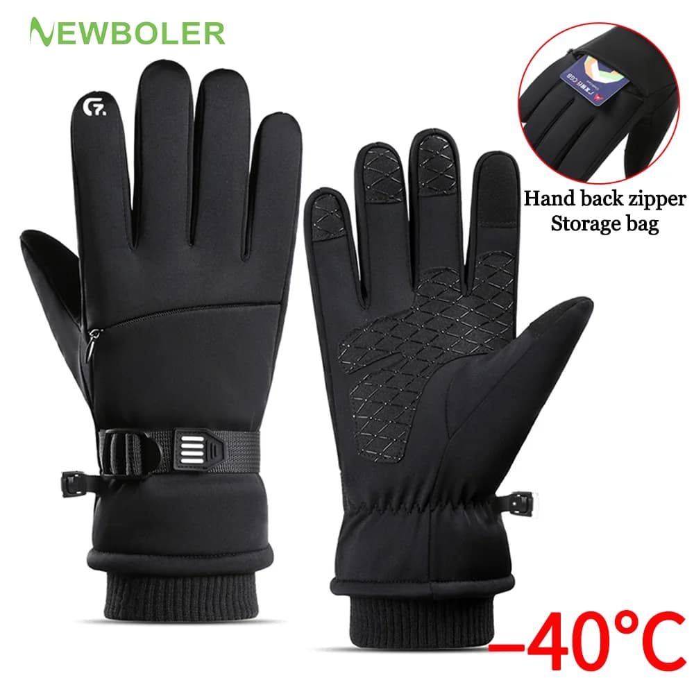 Men's Cycling Gloves Winter Touchscreen Women's Hot Bicycle Gym Outdoor Guide Waterproof Motorcycle Thermal Gloves