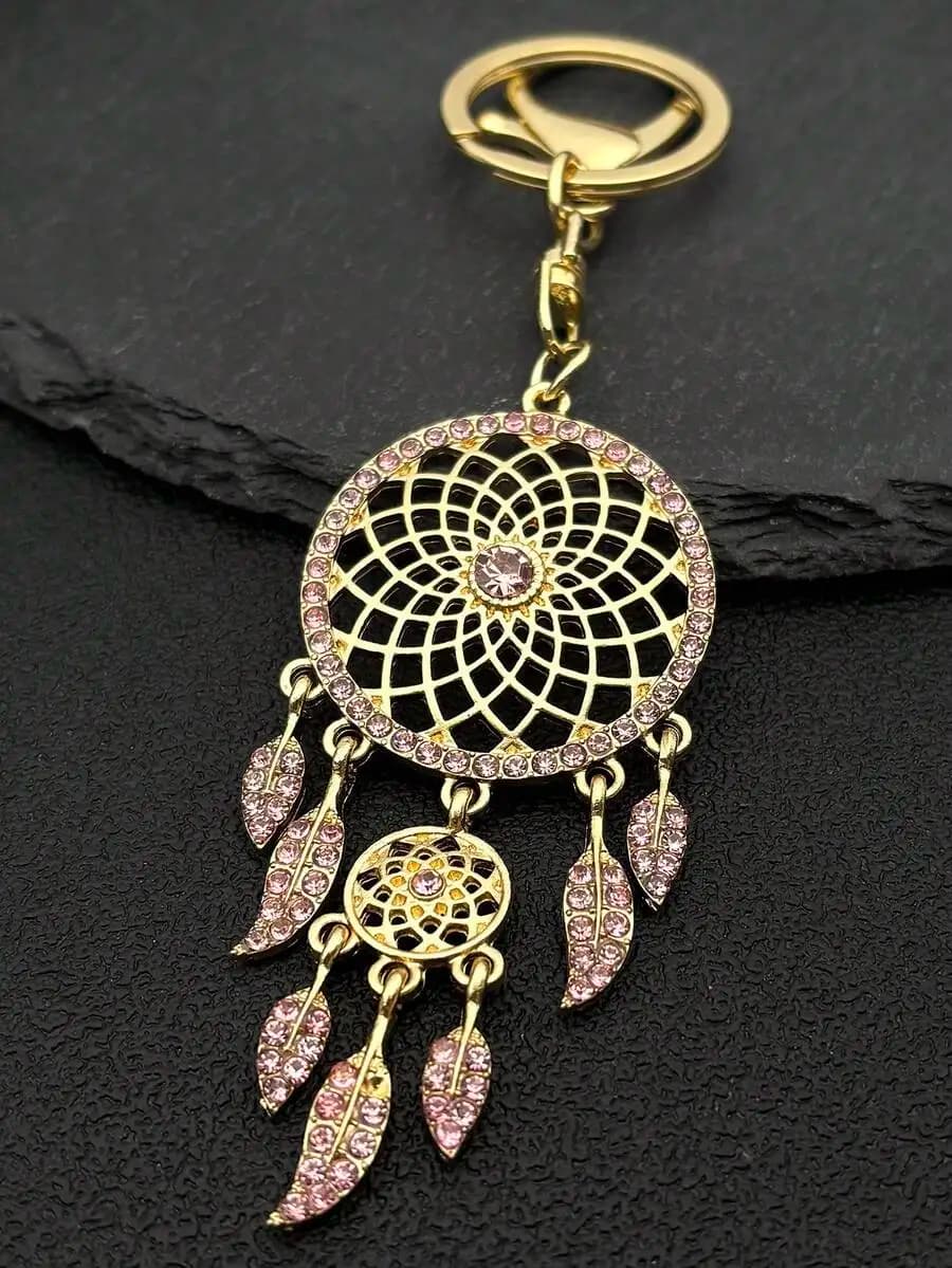Dream Catcher Rhinestone Key Chain For Women Bag Car Accessories