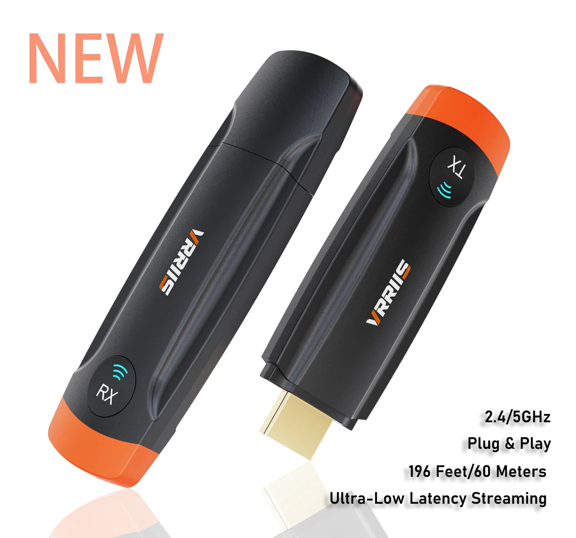 WL093 Kit di estensione trasmettitore e ricevitore HDMI wireless da 60 m, con adattatore da USB C a HDMI, monitor, proiettore da laptop/PC/fotocamera