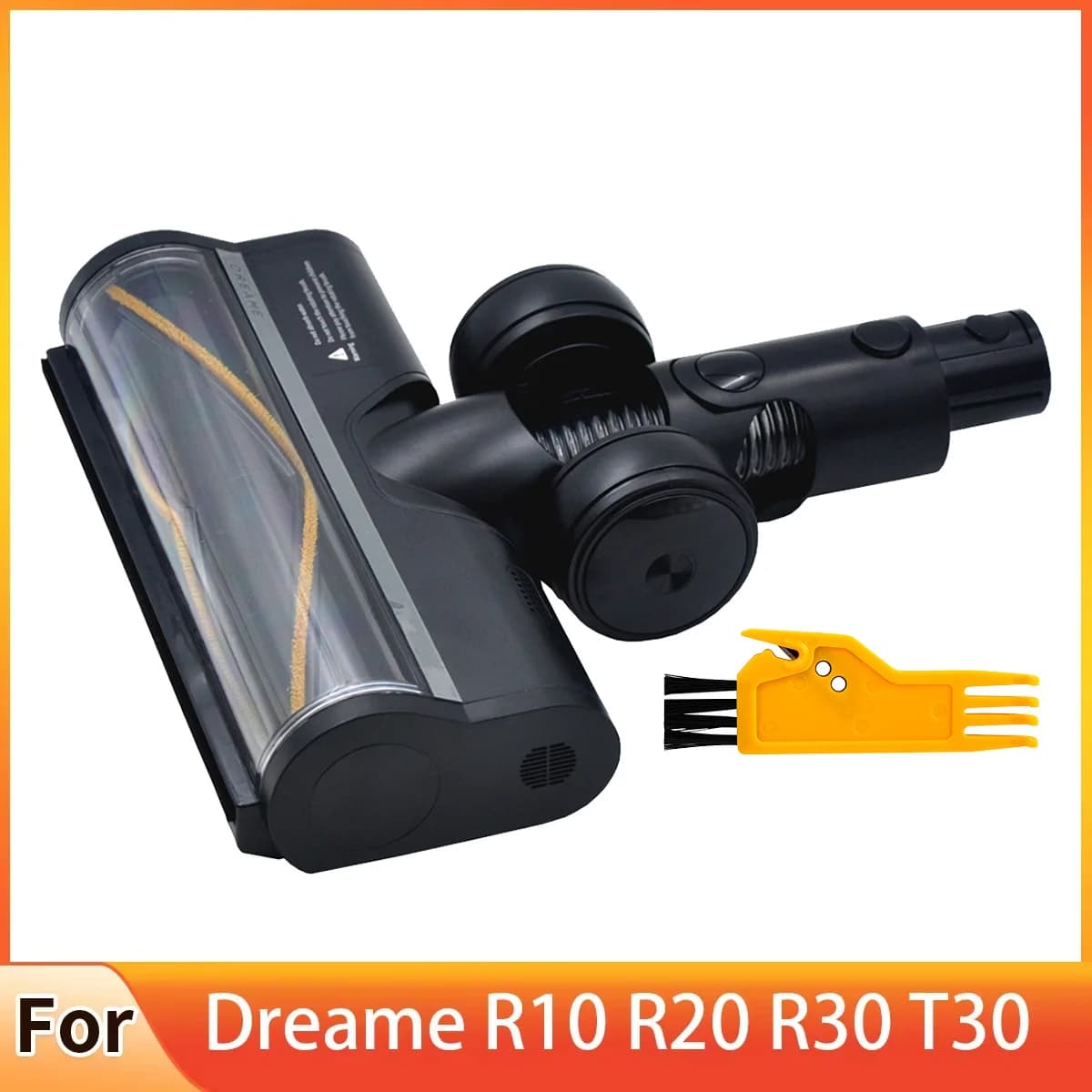 Update Vacuum Electric Floor Brush for Dreame T30 R10 R30 R20 Floor Soft Roller Brush Head Attachment with LED Dust Lights