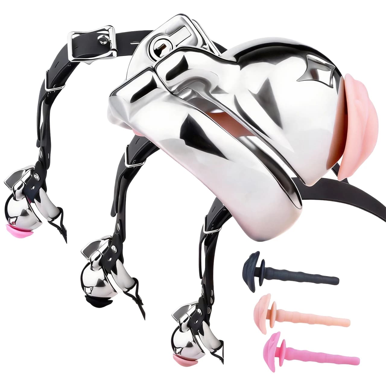FRRK Meteor Small Mouth Sissies Male Chastity cage Detachable silicone urethral catheter BDSM belt for adults SM Tooys for men