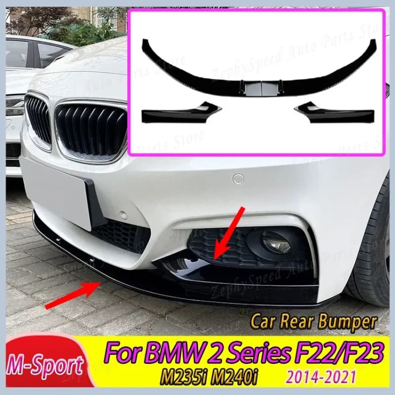 Splitter Auto bumper front BMW Series 2 F22/F23 M235i M240i M-Sport 2014-2021, Auto Accessories, Car Kits, Tuning