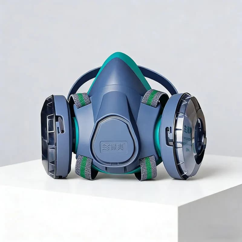 Maschera Respiratoria Antipolvere a Mezza Faccia in Silicone con Doppio Filtro per Lavori di Levigatura e Smerigliatura