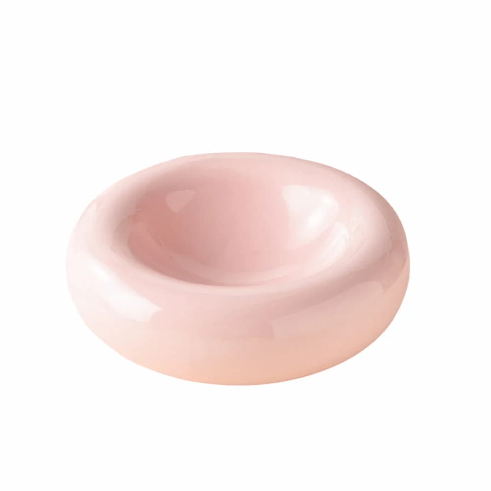 High-Aesthetic Donut-Shaped Cat Bowl Wide Opening Large-Capacity Ceramic Cat Bowl Non-Slip Universal Pet Food Bowl Cat