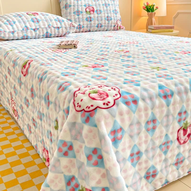 Bonenjoy Lenzuolo delicato sulla pelle Lenzuola piatte in flanella invernale Lenzuola addensate per camera da letto per adulti e bambini (la federa necessaria l'ordine)
