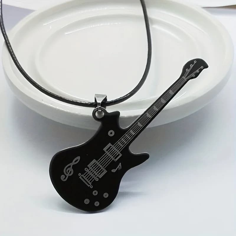 Collana con ciondolo stella punk vintage, girocollo nero freddo, collana a strati per chitarra rock roll per donna, uomo, bar, regalo di gioielli per feste