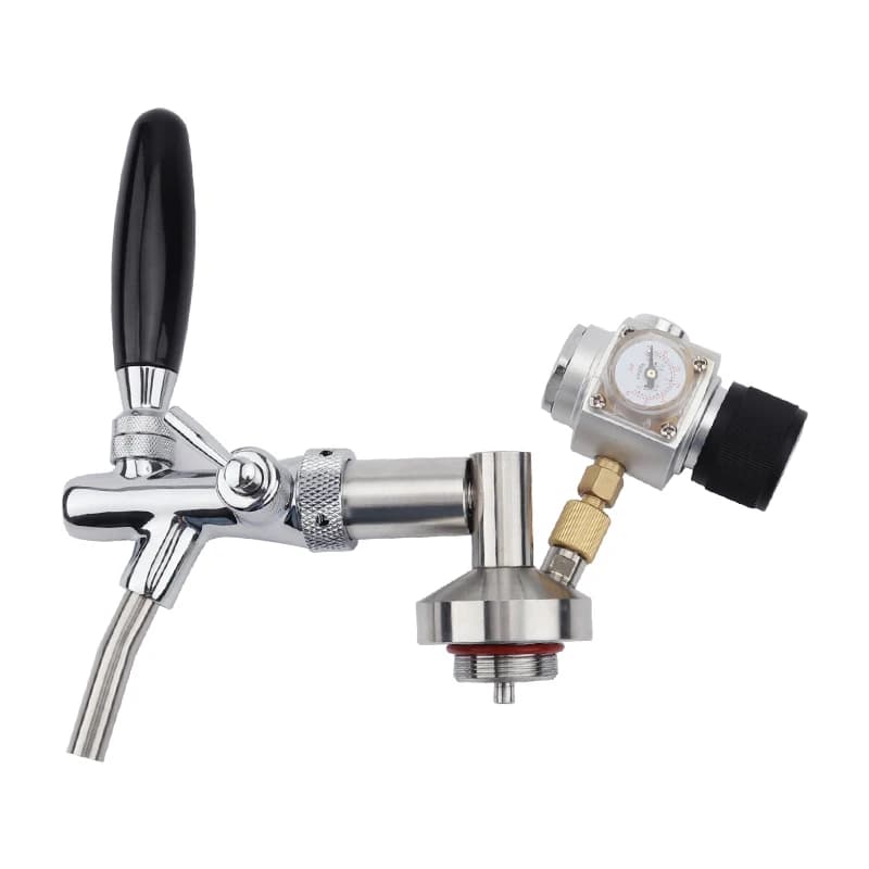 Rubinetto Erogatore Mini Fusto in Acciaio Inossidabile con Rubinetto Birra Regolabile e Regolatore, Kit Caricatore CO2 0-90 PSI per Bar della Birra