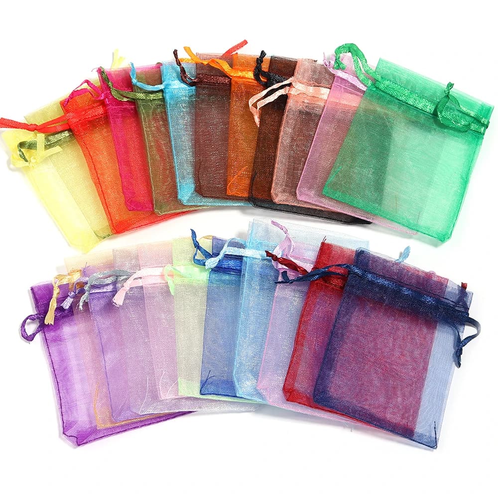 10 pcs/Lot 24 Colors Organza Bags Jewelry Gift Bags Storage Wedding Bags With Coulisses World Packing Bags Featured Wholesale