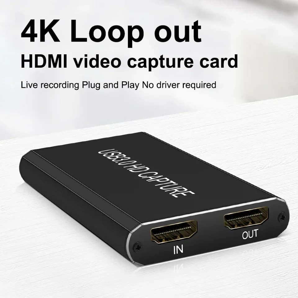 Scheda di acquisizione video USB 3.0 4K Raccoglitore video HD 1080P 60fps compatibile HDMI per acquisizione carte da gioco PC live