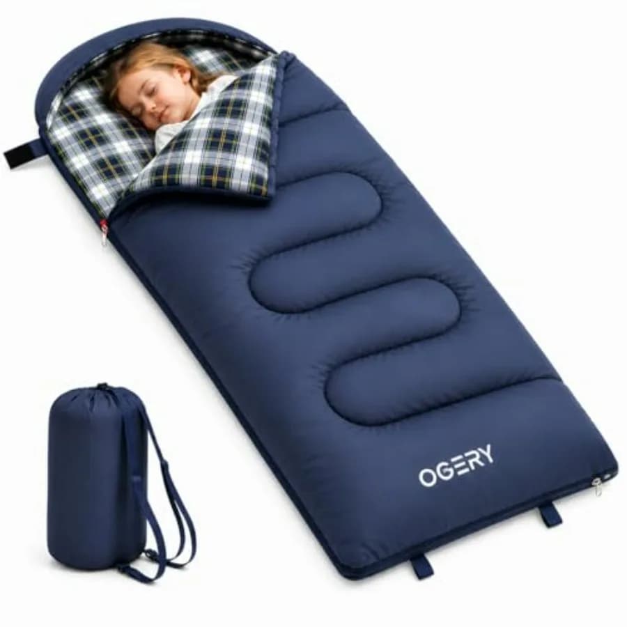 Sacco a Pelo per Bambini - Sacco a Pelo Caldo e Fresco per 3 Stagioni, per Bambini e Bambine, Leggero e Lavabile, per Campeggio, Sleepo