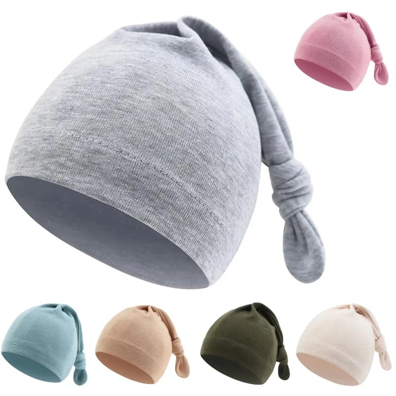 Per neonato Berretto sottile tinta unita Cappelli per neonato per ragazzi Ragazze da 0 a 3 mesi Cofani per bambini ospedalieri Regalo per bambino
