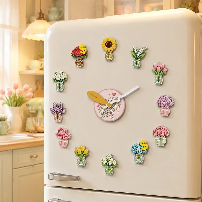 Decorative Magnetic Wall Clock Refrigerator Magnet Wall Watch Aesthetic Modern Clocks Minimalist Elegant Luxury Kitchen Watches