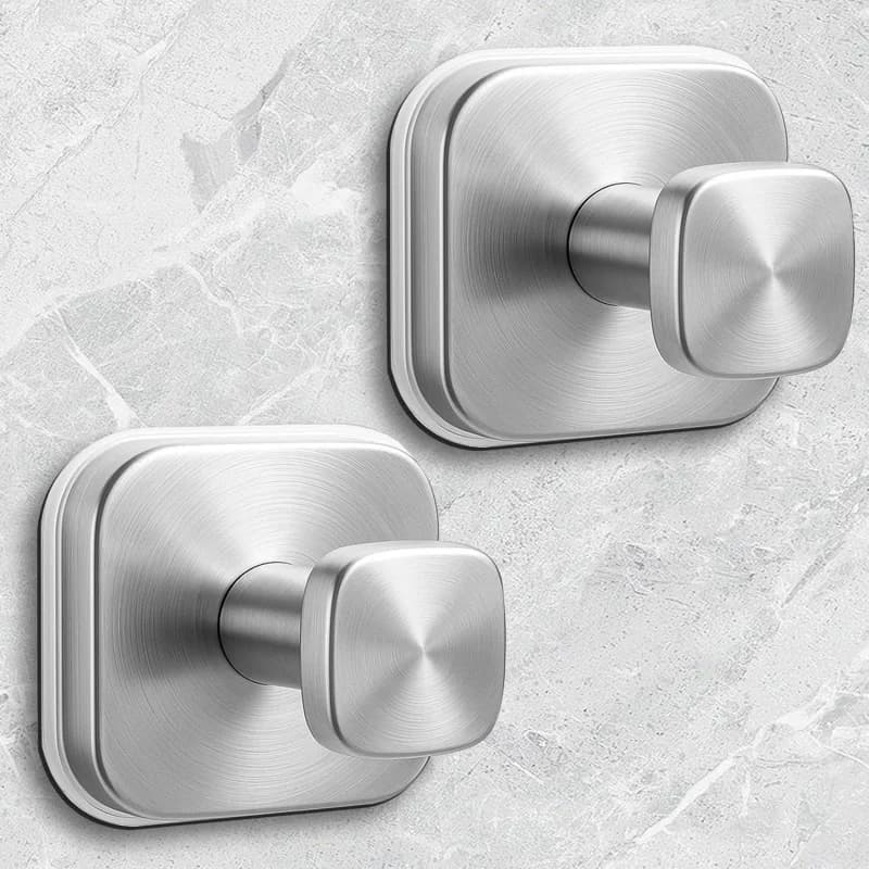 Gancio a ventosa Amazon, gancio quadrato da bagno in acciaio inossidabile, gancio per vestiti senza lasciare segni, gancio per chiavi, gancio senza foratura