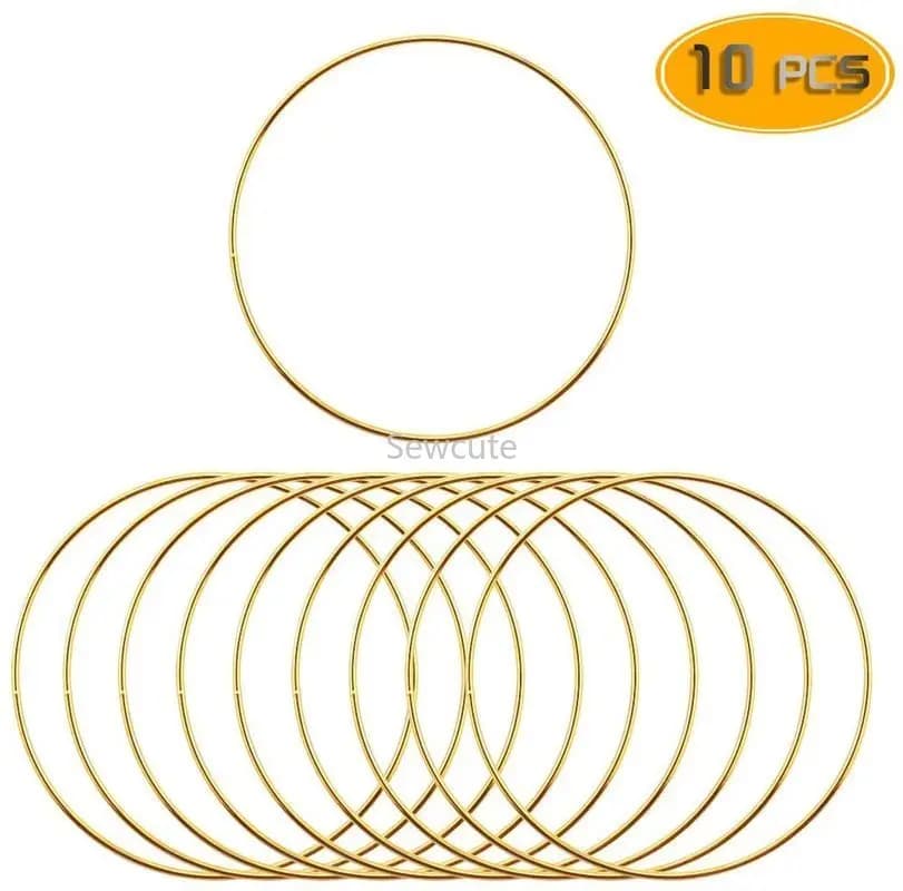 10pcs Metal Dream Catcher Dreamcatcher Ring Macrame Craft Hoop DIY Wedding Wind Chime Hanging Decorations Accessory 35-190mm