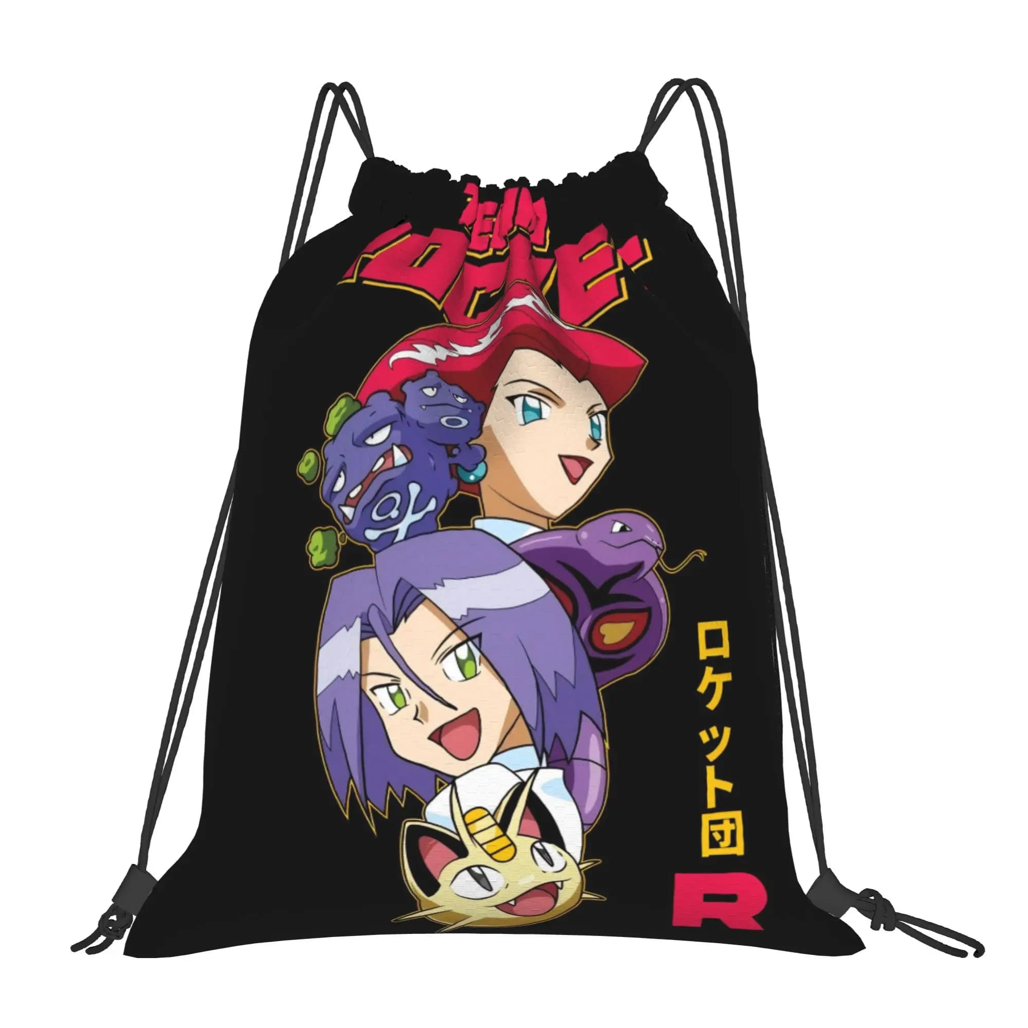 Borse con coulisse Team Rocket Pokemon, zaino portaoggetti da palestra, borsa porta scarpe da scuola