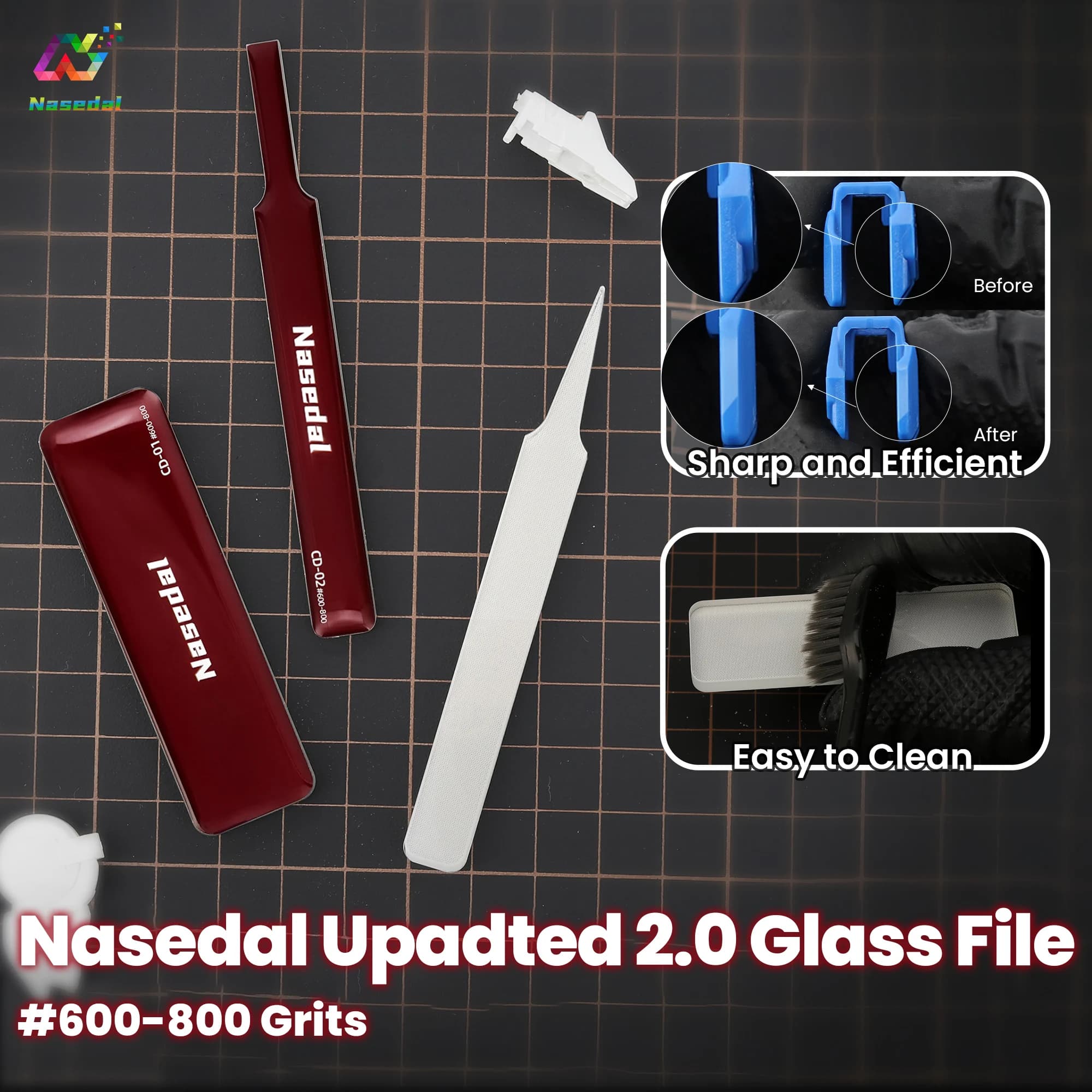 Nasedal 2.0 Upgraded Glass Polishing File for Gunpla GK Scale Model DIY Resin Sanding Tools Washable / Durable Polishing Tools